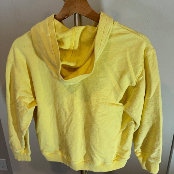 Vince Cropped Hoodie Sweater Cotton Yellow Womens SM - Picture 6 of 8